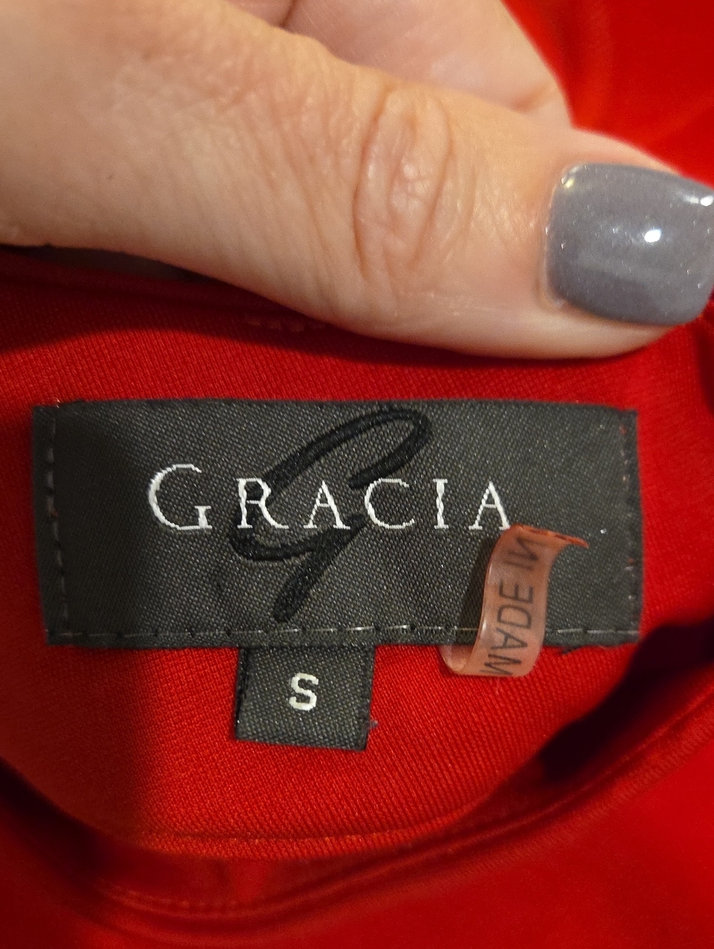 Gracia Red One-Shoulder Ruffle Peplum Top Size S! - Picture 2 of 8
